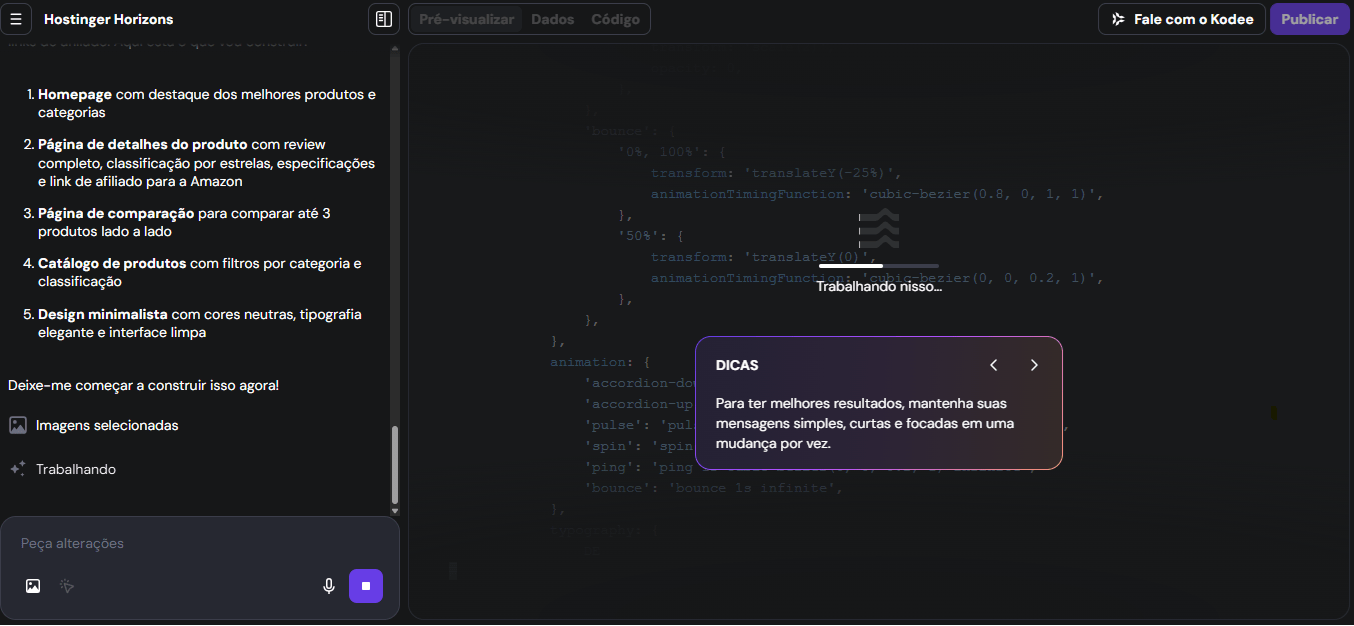 Hostinger Horizons como criar um site do zero