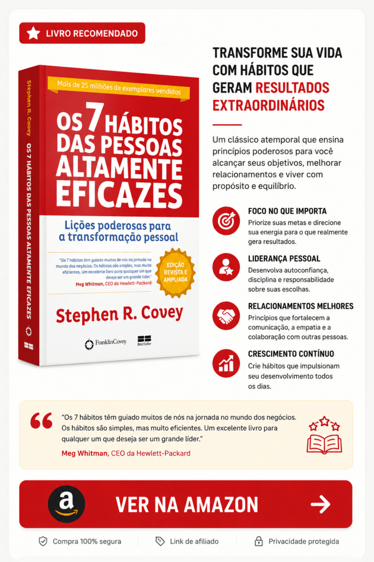 Livro Os 7 Hábitos das Pessoas Altamente Eficazes Stephen Covey Amazon Troca de Mercado