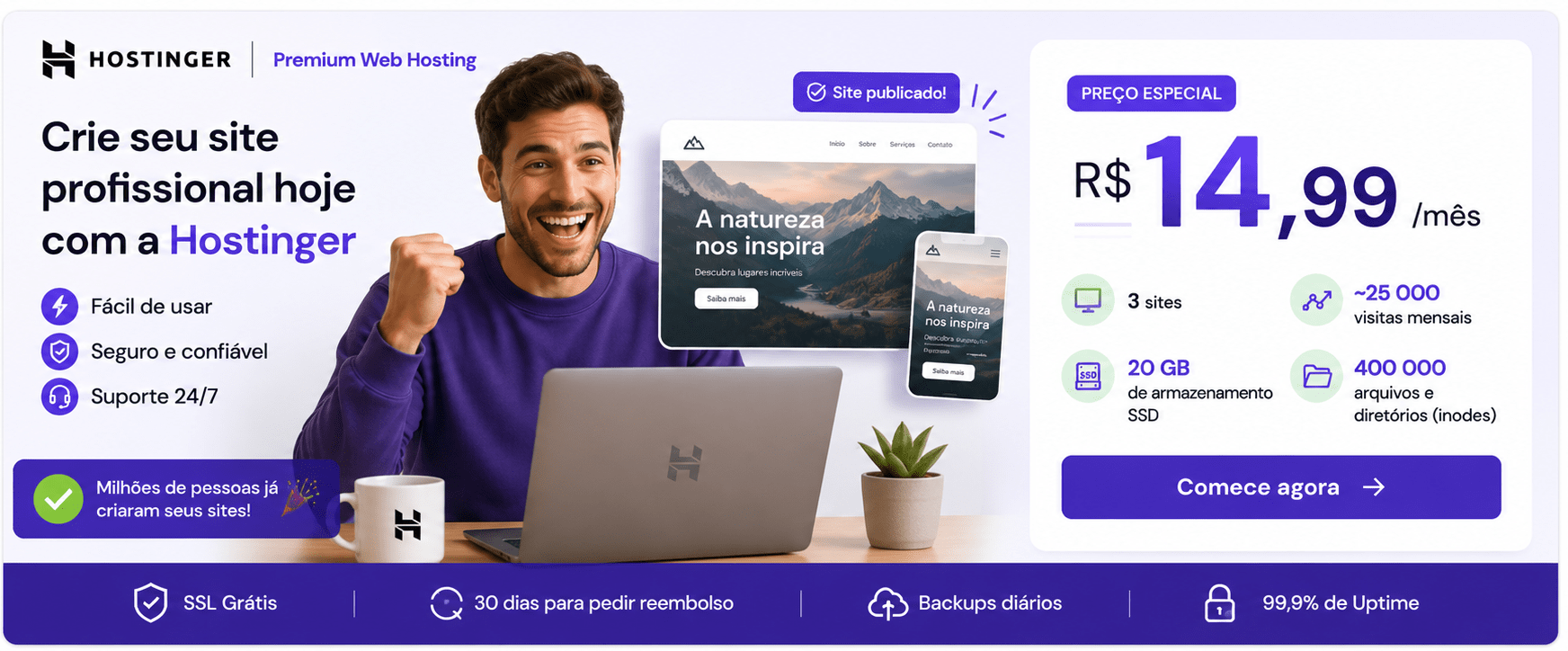 Planos Hostinger Premium Web Hosting