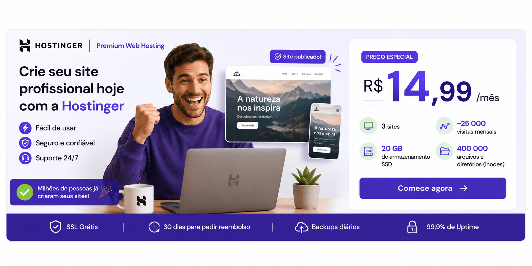 Planos Hostinger Premium Web Hosting