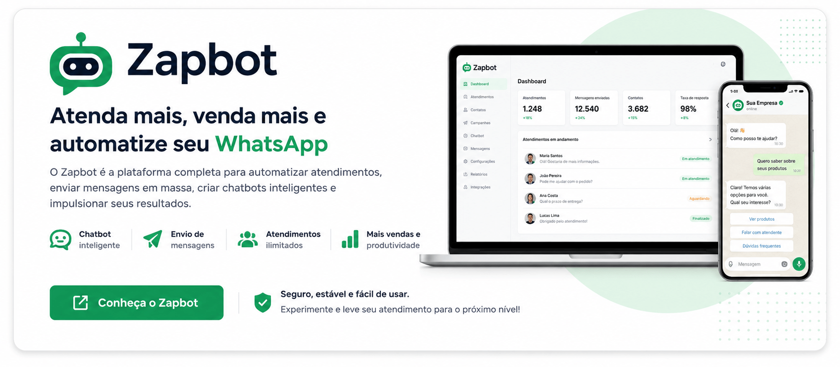 Zapbot inteligência artificial para whatsapp