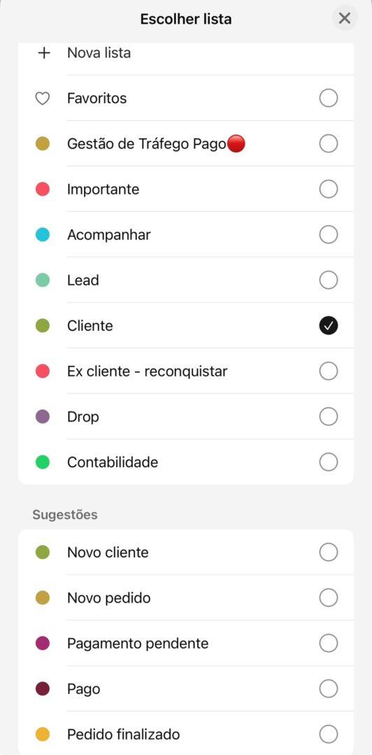 Etiquetas Whatsapp Business